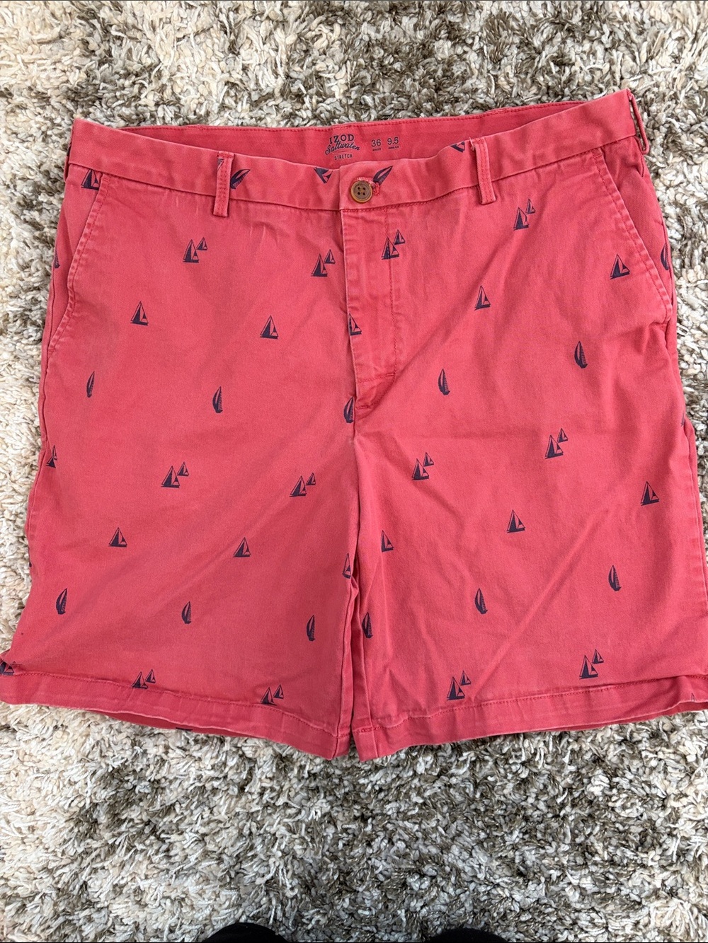 Izod Saltwater Stretch Men’s Coral Shorts size 36